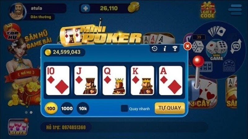 Đánh lừa đối thủ để chiến thắng tại mini poker của Sunwin